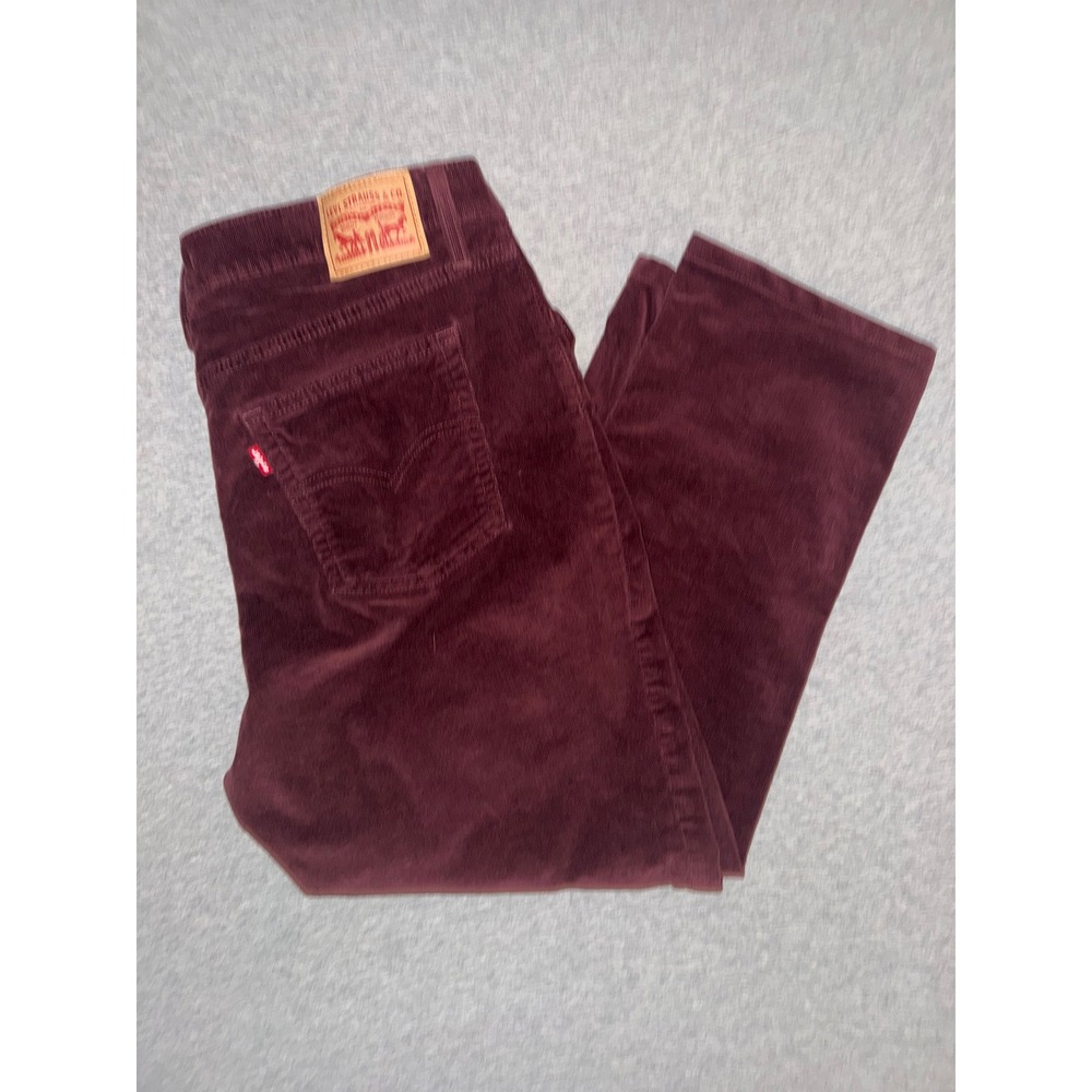 Levis 724 High Rise Straight Leg Corduroy Pants Burgundy Size 33x25* SEE NOTES